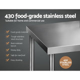 NNEDSZ 1524 x 762mm Commercial Stainless Steel Kitchen Bench