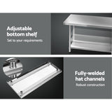 NNEDSZ 1524 x 762mm Commercial Stainless Steel Kitchen Bench