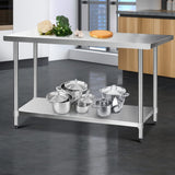 NNEDSZ 1524 x 762mm Commercial Stainless Steel Kitchen Bench