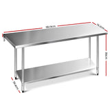 NNEDSZ 1829 x 762mm Commercial Stainless Steel Kitchen Bench