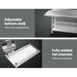 NNEDSZ 1219 x 762mm Commercial Stainless Steel Kitchen Bench with 4pcs Castor Wheels