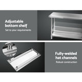 NNEDSZ 430 Stainless Steel Kitchen Benches Work Bench Food Prep Table with Wheels 1219MM x 610MM
