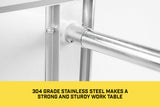 NNEDPE 304 Stainless Steel Kitchen Prep Bench Table 610 x 1829