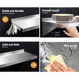 NNEDSZ Stainless Steel Wall Shelf Kitchen Shelves Rack Mounted Display Shelving 1200mm