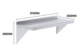 NNEDPE 610x356mm Stainless Wall Mounted Shelf