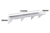 NNEDPE 2134x356mm Stainless Wall Mounted Shelf