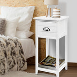 NNEDSZ Bedside Table Nightstand Drawer Storage Cabinet Lamp Side Shelf White