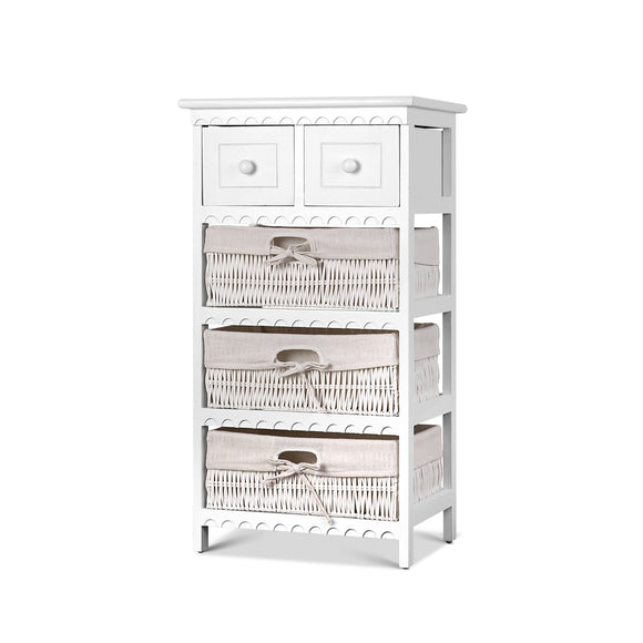 NNEDSZ 3 Basket Storage Drawers - White