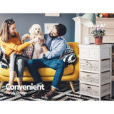NNEDSZ 3 Basket Storage Drawers - White