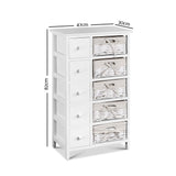NNEDSZ 5 Basket Storage Drawers - White