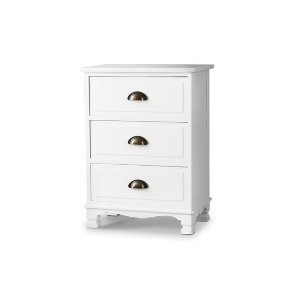 NNEDSZ Vintage Bedside Table Chest Storage Cabinet Nightstand White