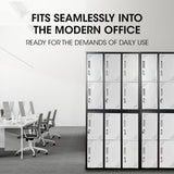 NNEMB 12-Door Metal Storage Lockers-for Gym-Office-Black and Light Grey