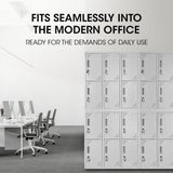 NNEMB 12-Door Metal Storage Lockers-for Gym-Office-Light Grey