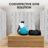 NNEMB 12-Door Metal Storage Lockers-for Gym-Office-Light Grey