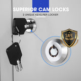 NNEMB 4 Door Metal Storage Cabinet Lockers for Gym Office-Black and Grey