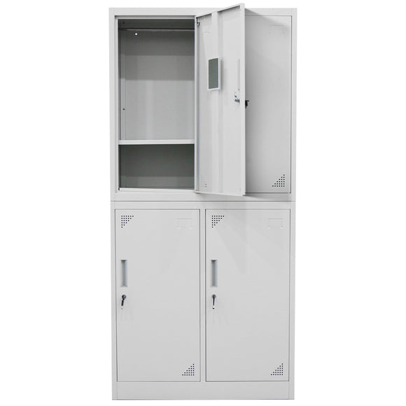 NNEMB 4 Door Metal Storage Cabinet Lockers for Gym Office-Black and Grey