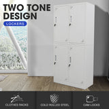 NNEMB 4 Door Metal Storage Cabinet Lockers for Gym Office-Black and Grey