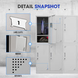 NNEMB 4 Door Metal Storage Cabinet Lockers for Gym Office-Black and Grey