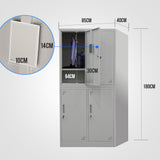 NNEMB 4 Door Metal Storage Cabinet Lockers for Gym Office-Black and Grey