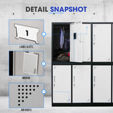 NNEMB 4 Door Metal Storage Cabinet Lockers for Gym Office-Grey