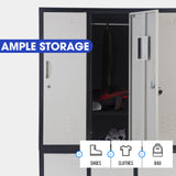 NNEMB 6 Door Metal Storage Cabinet Lockers for Gym Office-Black and Grey