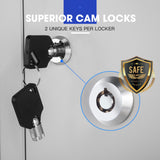 NNEMB 6 Door Metal Storage Cabinet Lockers for Gym Office-Black and Grey