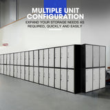 NNEMB 6 Door Metal Storage Cabinet Lockers for Gym Office-Black and Grey