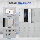 NNEMB 6 Door Metal Storage Cabinet Lockers for Gym Office-Grey