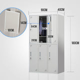 NNEMB 6 Door Metal Storage Cabinet Lockers for Gym Office-Grey
