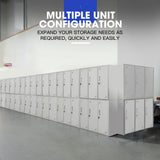 NNEMB 6 Door Metal Storage Cabinet Lockers for Gym Office-Grey