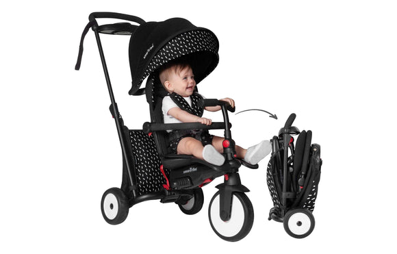 NNEKG SmarTrike STR5 Personalised Folding 7 in 1 Baby Trike Black