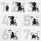 NNEKG SmarTrike STR5 Personalised Folding 7 in 1 Baby Trike Black
