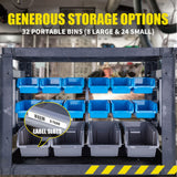 NNEMB Parts Bin Trolley Service Utility Cart Storage Mobile Tool Workshop