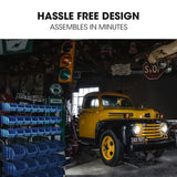 NNEMB 39 Parts Bin Rack Storage System Floor Mount-Blue