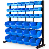 NNEMB 39 Parts Bin Rack Storage System Floor Mount-Blue