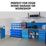 NNEMB 39 Parts Bin Rack Storage System Floor Mount-Blue