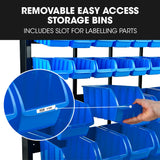 NNEMB 39 Parts Bin Rack Storage System Floor Mount-Blue