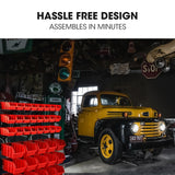 NNEMB 39 Parts Bin Rack Storage System Floor Mount-Red