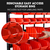 NNEMB 39 Parts Bin Rack Storage System Floor Mount-Red