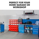 NNEMB 39 Parts Bin Rack Storage System Floor Mount-Red