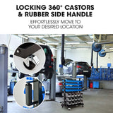 NNEMB 94 Parts Bin Rack Storage System Mobile Double-Sided-Blue