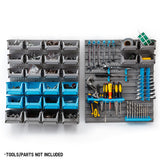 NNEMB 44 Part Storage Bin Rack Wall Mounted Tool Organiser Box Shelving