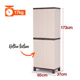 NNEMB Outdoor Storage Cabinet Cupboard Garden Garage Tool Waterproof Backyard Shed