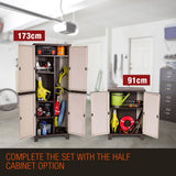 NNEMB Outdoor Storage Cabinet Cupboard Garden Garage Tool Waterproof Backyard Shed