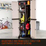 NNEMB Outdoor Storage Cabinet Cupboard Garden Garage Tool Waterproof Backyard Shed