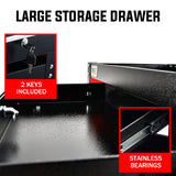 NNEMB 3-Tier Steel Tool Trolley Cart-for Workshop-Mechanic-with Drawer-Pegboard-Screwdriver Bay-Black/Red
