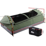 NNEDSZ Double Swag Camping Swags Canvas Tent Deluxe Celadon With Mattress