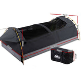 NNEDSZ Camping Swags King Single Swag Canvas Tent Deluxe Dark Grey Large