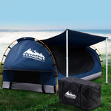 NNEDSZ Double Swag Camping Swags Canvas Free Standing Dome Tent Dark Blue with 7CM Mattress