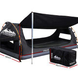 NNEDSZ Double Swag Camping Swags Canvas Free Standing Dome Tent Dark Grey with 7CM Mattress